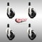 Service Caster 4 Inch 316SS Soft Rubber Wheel Swivel 1-3/8 Inch Expanding Stem Caster Set SCC SCC-SS316EX20S414-SRS-138-4 - alternate 2